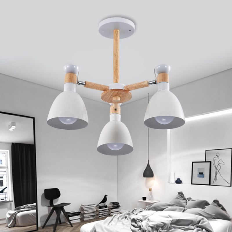 Chic Modern Hanging Pendant Lights with Dome 3 Bulbs Metal Hanging Lamp for Kid Bedroom Clearhalo 'Ceiling Lights' 'Chandeliers' Lighting' options 191021