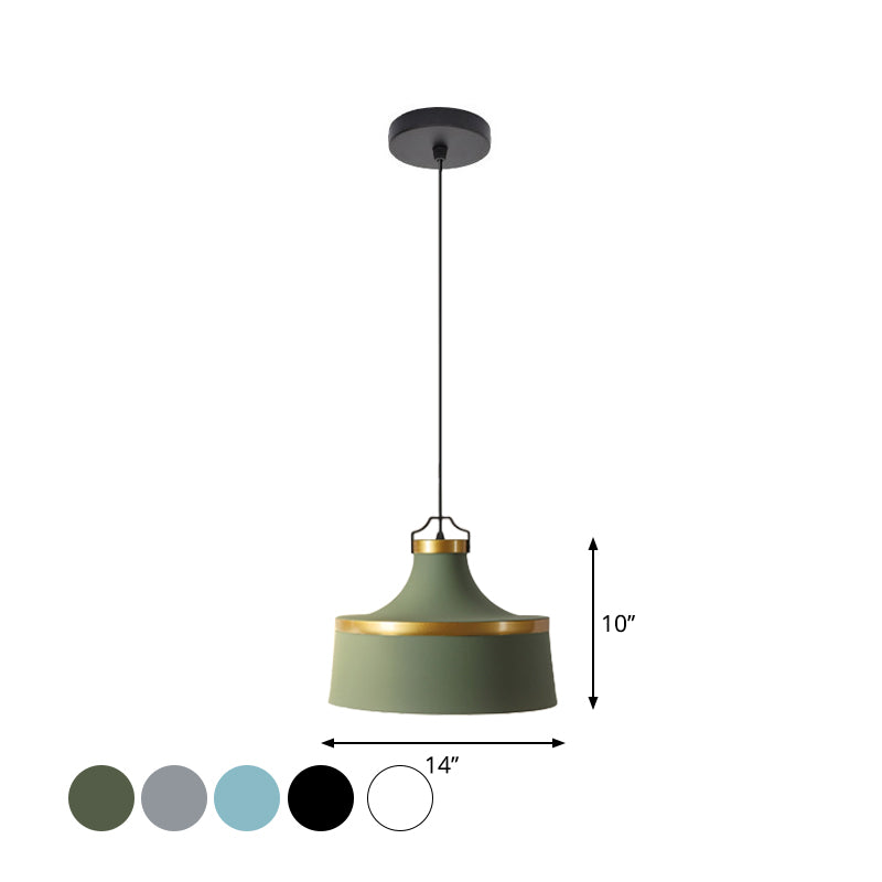 Aluminum Barn Pendant Light Kit Nordic Single-Bulb Hanging Ceiling Light in Black/Blue/Grey Clearhalo 'Ceiling Lights' 'Pendant Lights' 'Pendants' Lighting' 1910212