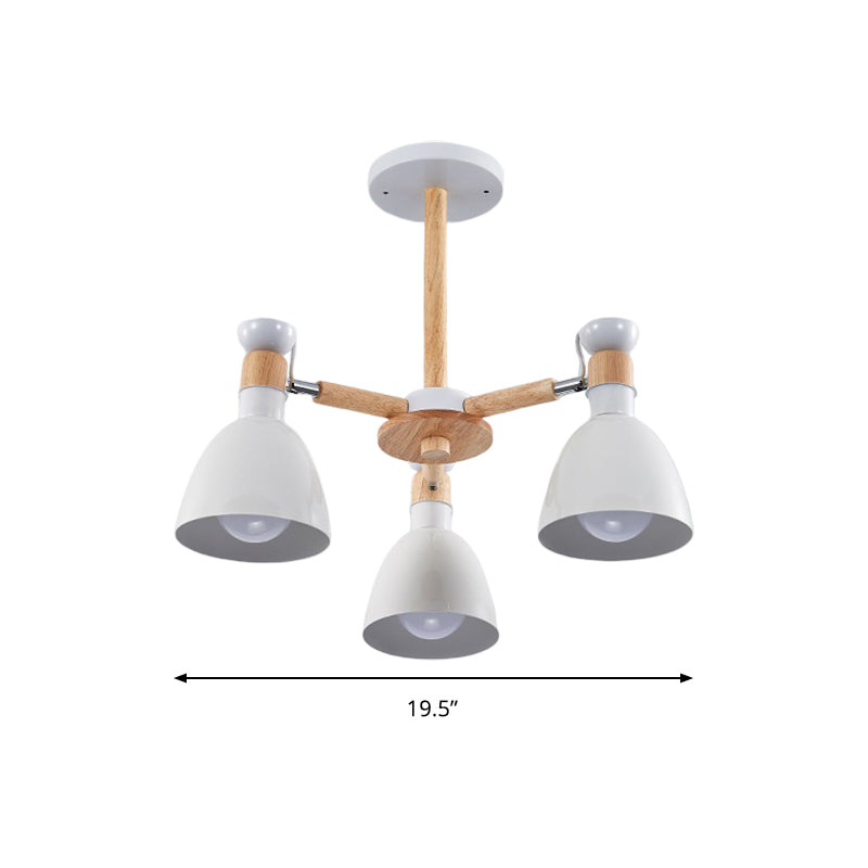 Chic Modern Hanging Pendant Lights with Dome 3 Bulbs Metal Hanging Lamp for Kid Bedroom Clearhalo 'Ceiling Lights' 'Chandeliers' Lighting' options 191023