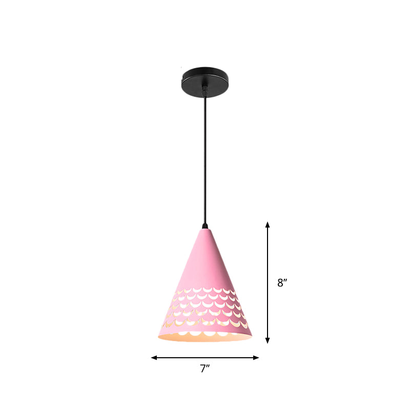 1 Bulb Kitchen Dinette Drop Lamp Macaron Pink Pendant Ceiling Light with Bottle/Badminton/Cone Metal Shade Clearhalo 'Ceiling Lights' 'Pendant Lights' 'Pendants' Lighting' 1910307