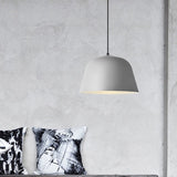 Macaron Single-Bulb Drop Pendant Pink/Grey/Green Bowl Pendulum Light with Iron Shade, 10"/12.5" Width Clearhalo 'Ceiling Lights' 'Pendant Lights' 'Pendants' Lighting' 1910328