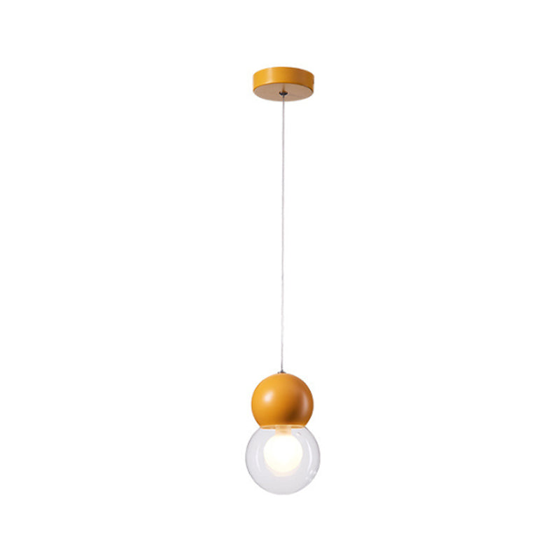 Gourd Shaped Kids Bedside Pendulum Light Milky Glass 1 Head Macaron Ceiling Pendant in Pink/Yellow/Blue Yellow Clearhalo 'Ceiling Lights' 'Glass shade' 'Glass' 'Island Lights' 'Pendant Lights' 'Pendants' Lighting' 1910367