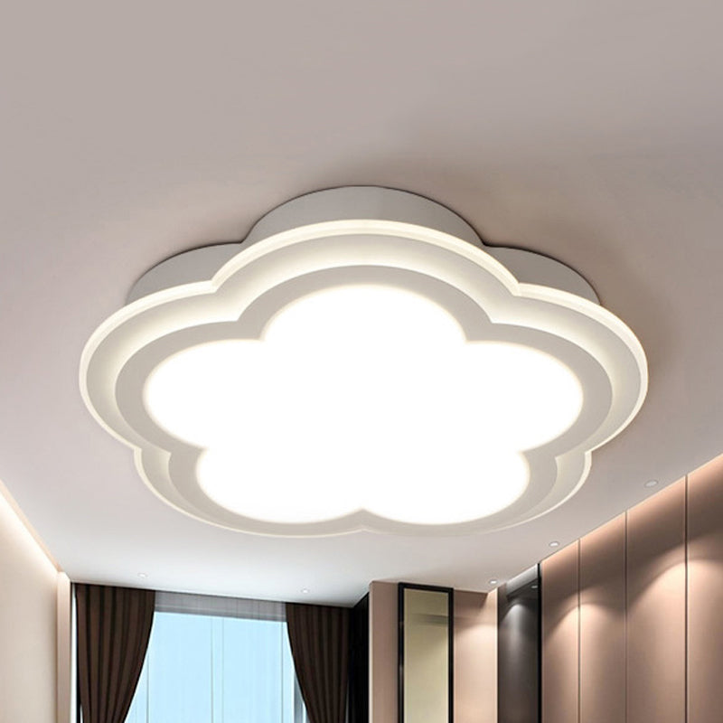 Blossom Nursing Room Flush Ceiling Light Acrylic Modern Simple LED Ceiling Lamp in White Clearhalo 'Ceiling Lights' 'Close To Ceiling Lights' 'Close to ceiling' 'Flush mount' Lighting' 191040