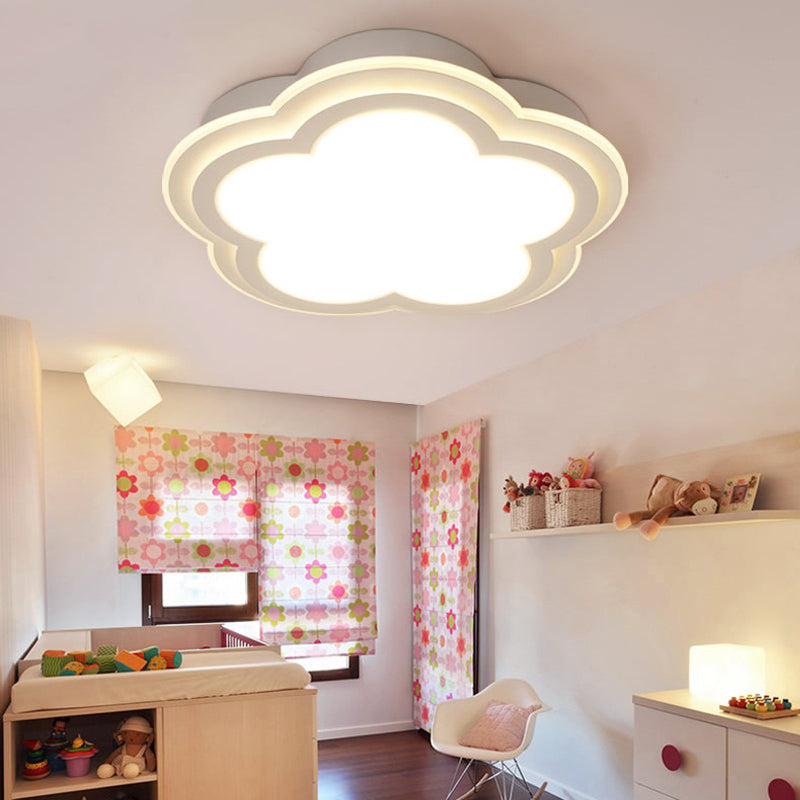 Blossom Nursing Room Flush Ceiling Light Acrylic Modern Simple LED Ceiling Lamp in White White Clearhalo 'Ceiling Lights' 'Close To Ceiling Lights' 'Close to ceiling' 'Flush mount' Lighting' 191041