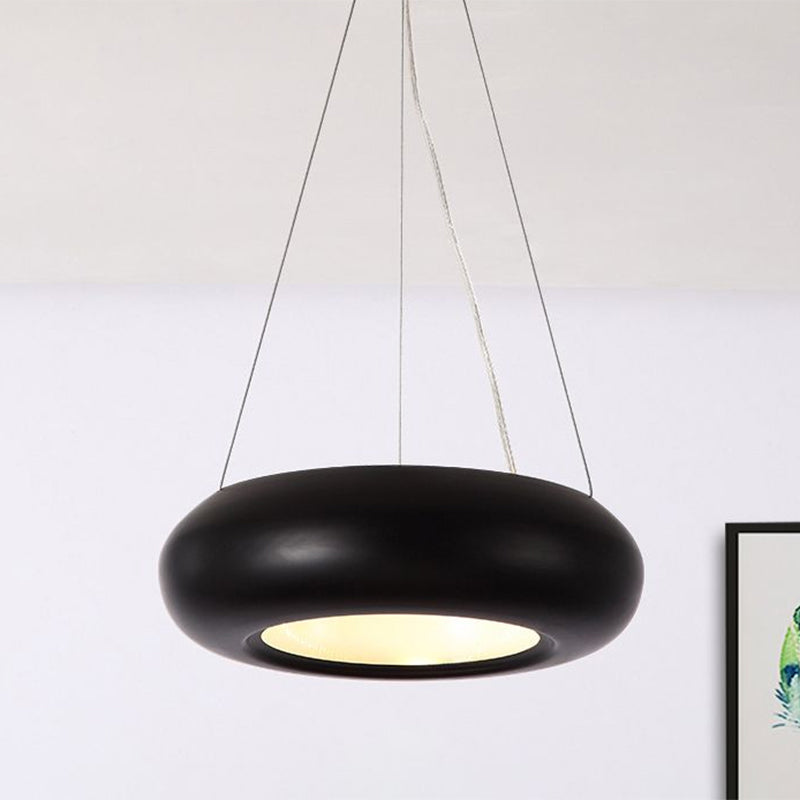 Donut Iron LED Ceiling Lamp Modern 1/3/5 Lights Black/Rose Gold Chandelier Pendant with Adjustable Cords Clearhalo 'Ceiling Lights' 'Chandeliers' 'Modern Chandeliers' 'Modern' Lighting' 1910459