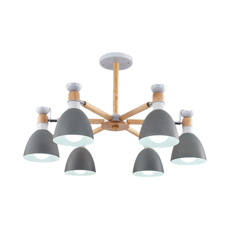 Macaroon Dome Hanging Light Fixture 6 Bulbs Hanging Lamp for Living Room Clearhalo 'Ceiling Lights' 'Chandeliers' Lighting' options 191049