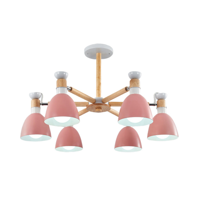 Macaroon Dome Hanging Light Fixture 6 Bulbs Hanging Lamp for Living Room Clearhalo 'Ceiling Lights' 'Chandeliers' Lighting' options 191052