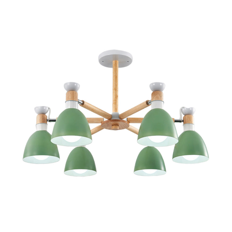 Macaroon Dome Hanging Light Fixture 6 Bulbs Hanging Lamp for Living Room Clearhalo 'Ceiling Lights' 'Chandeliers' Lighting' options 191054