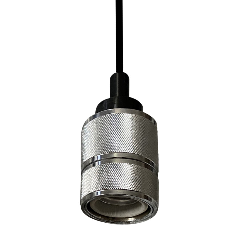 Metallic Open Bulb Pendant Lighting Retro Industrial 1 Light Restaurant Hanging Lamp in Black/Silver Clearhalo 'Art Deco Pendants' 'Black' 'Cast Iron' 'Ceiling Lights' 'Ceramic' 'Crystal' 'Industrial Pendants' 'Industrial' 'Metal' 'Middle Century Pendants' 'Pendant Lights' 'Pendants' 'Rustic Pendants' 'Tiffany' Lighting' 1910557