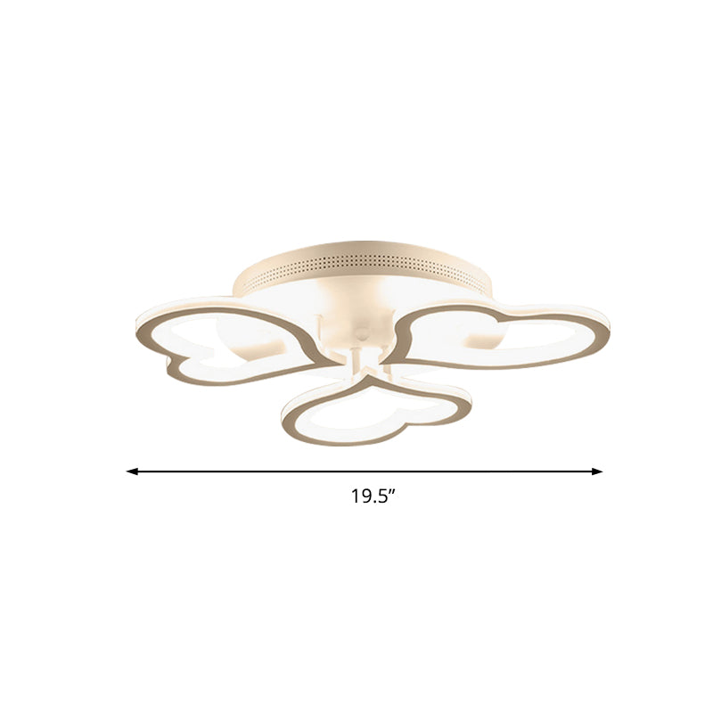 Acrylic Loving-Heart LED Ceiling Mount Light Contemporary Ceiling Lamp in White for Game Room Clearhalo 'Ceiling Lights' 'Close To Ceiling Lights' 'Close to ceiling' 'Semi-flushmount' Lighting' 191075