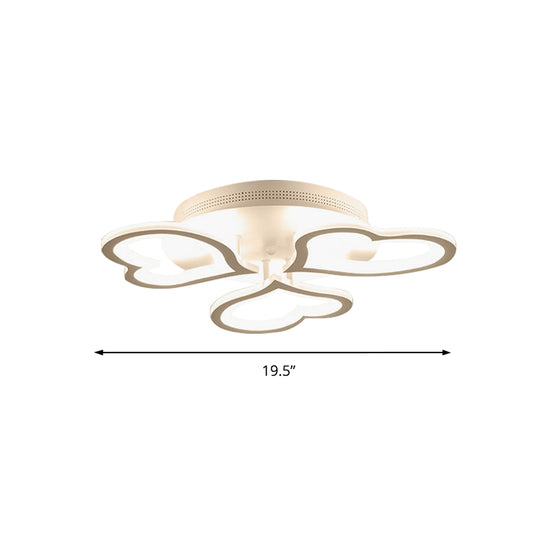 Acrylic Loving-Heart LED Ceiling Mount Light Contemporary Ceiling Lamp in White for Game Room Clearhalo 'Ceiling Lights' 'Close To Ceiling Lights' 'Close to ceiling' 'Semi-flushmount' Lighting' 191075