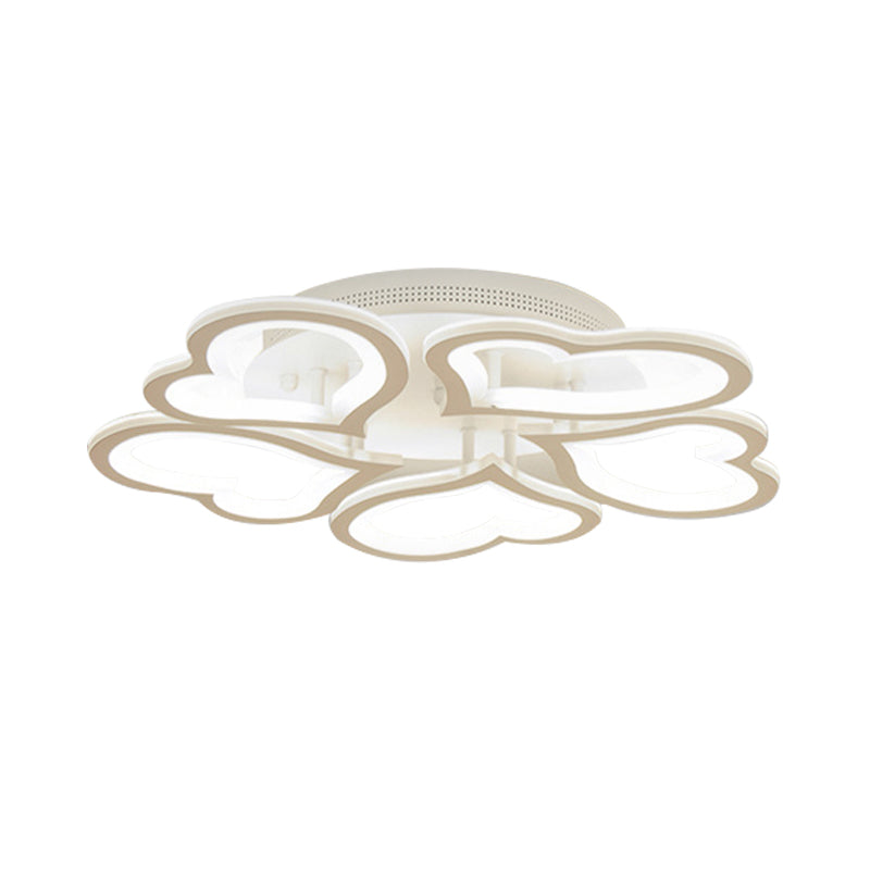 Acrylic Loving-Heart LED Ceiling Mount Light Contemporary Ceiling Lamp in White for Game Room Clearhalo 'Ceiling Lights' 'Close To Ceiling Lights' 'Close to ceiling' 'Semi-flushmount' Lighting' 191077