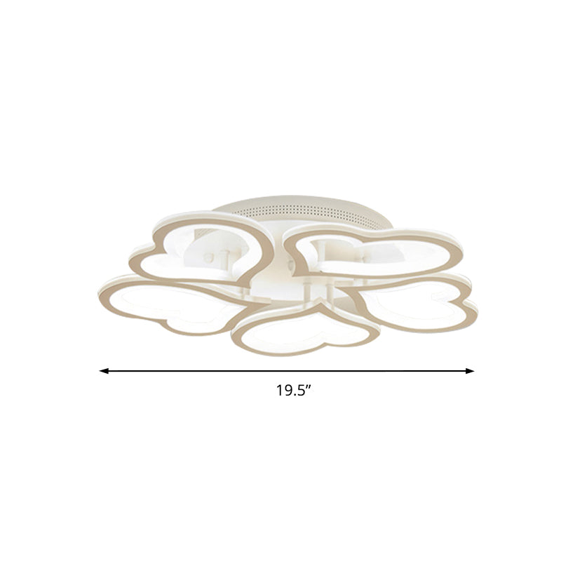 Acrylic Loving-Heart LED Ceiling Mount Light Contemporary Ceiling Lamp in White for Game Room Clearhalo 'Ceiling Lights' 'Close To Ceiling Lights' 'Close to ceiling' 'Semi-flushmount' Lighting' 191078