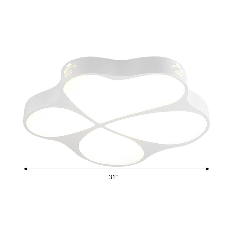 Acrylic Floral Theme Ceiling Mount Light Stair Contemporary Ceiling Lamp in White Finish Clearhalo 'Ceiling Lights' 'Close To Ceiling Lights' 'Close to ceiling' 'Flush mount' Lighting' 191109