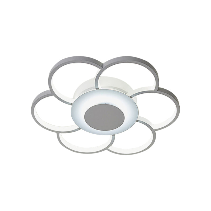 Acrylic Blossom LED Ceiling Fixture Modern Style Flush Mount Light in White for Kid Bedroom Clearhalo 'Ceiling Lights' 'Close To Ceiling Lights' 'Close to ceiling' 'Flush mount' Lighting' 191118