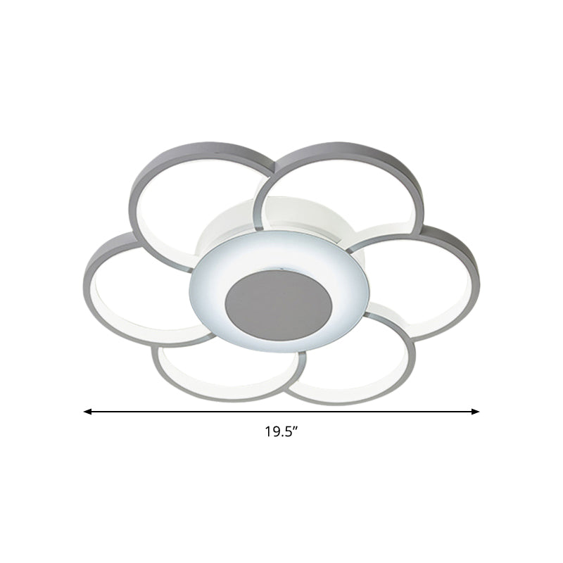 Acrylic Blossom LED Ceiling Fixture Modern Style Flush Mount Light in White for Kid Bedroom Clearhalo 'Ceiling Lights' 'Close To Ceiling Lights' 'Close to ceiling' 'Flush mount' Lighting' 191119