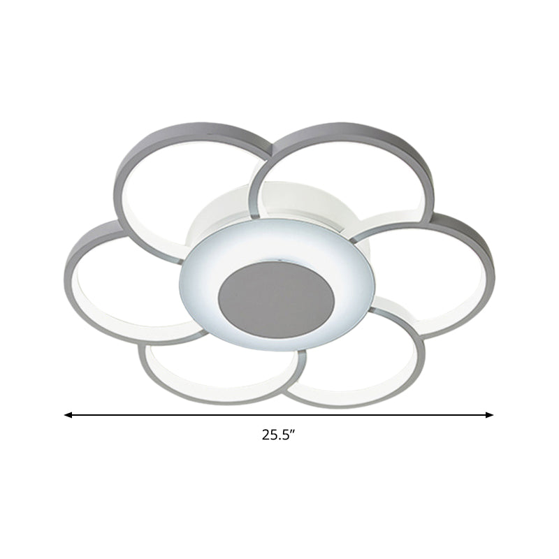 Acrylic Blossom LED Ceiling Fixture Modern Style Flush Mount Light in White for Kid Bedroom Clearhalo 'Ceiling Lights' 'Close To Ceiling Lights' 'Close to ceiling' 'Flush mount' Lighting' 191120