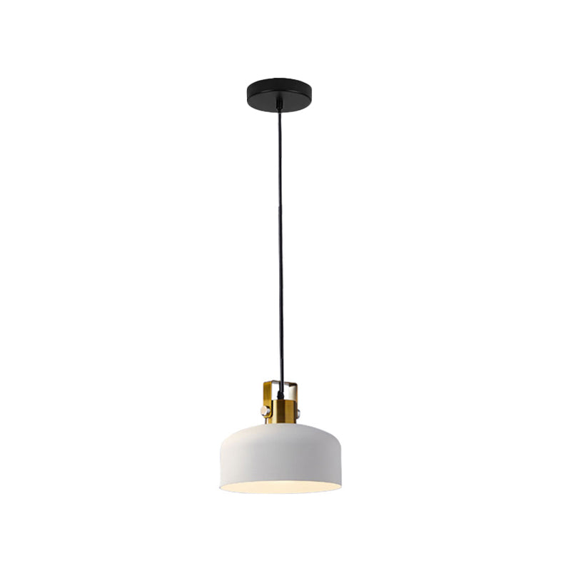 Iron Oval/Cone/Dome Shade Hanging Light Nordic Single Bulb Ceiling Pendant Lamp in Grey/White for Bedroom Clearhalo 'Ceiling Lights' 'Pendant Lights' 'Pendants' Lighting' 1911296