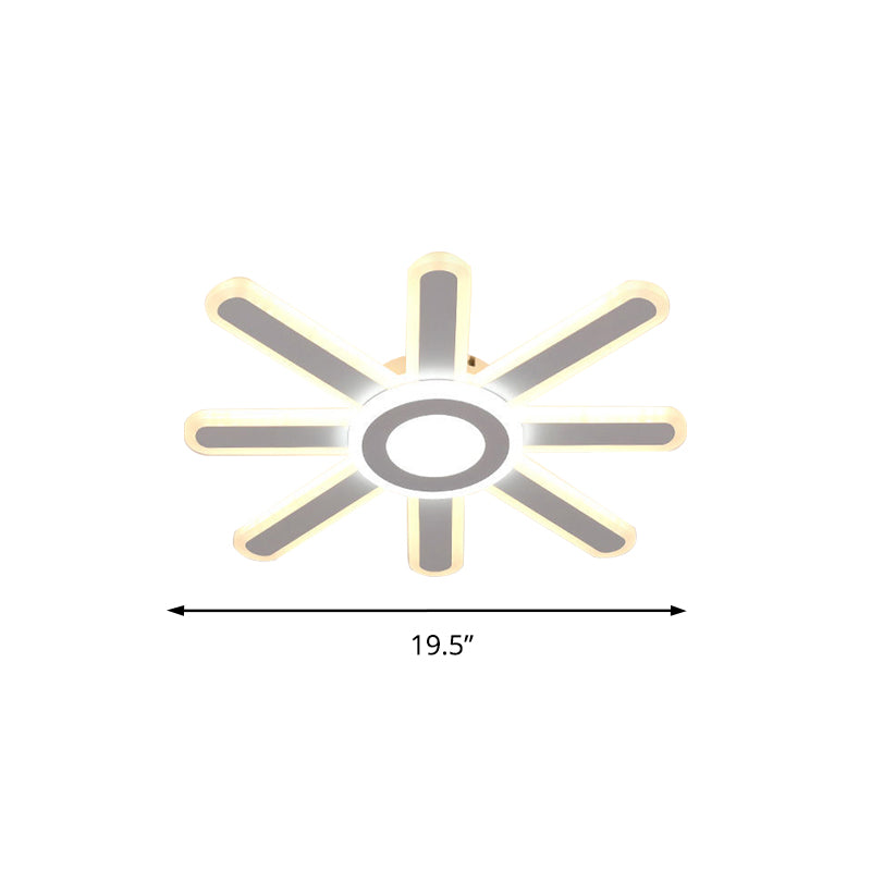 Modern Blazing Sun Flush Ceiling Light Acrylic LED Ceiling Lamp in White for Study Room Hallway Clearhalo 'Ceiling Lights' 'Close To Ceiling Lights' 'Close to ceiling' 'Semi-flushmount' Lighting' 191140