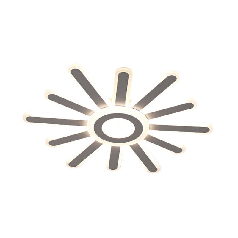 Modern Blazing Sun Flush Ceiling Light Acrylic LED Ceiling Lamp in White for Study Room Hallway Clearhalo 'Ceiling Lights' 'Close To Ceiling Lights' 'Close to ceiling' 'Semi-flushmount' Lighting' 191143