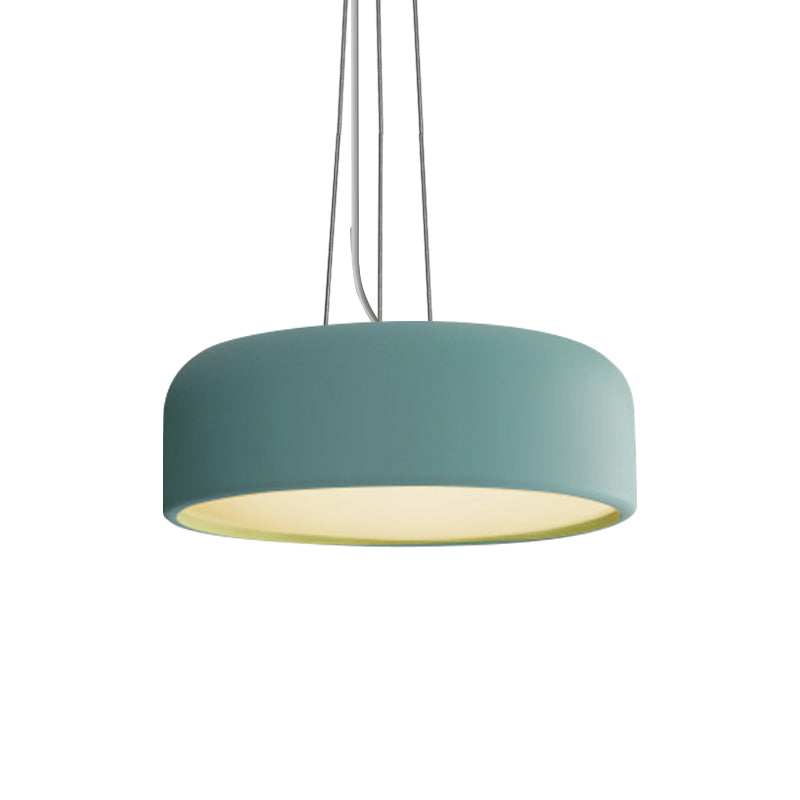 Aluminum Round Hanging Pendant Macaron Single-Bulb Green/Textured White/Blue Ceiling Suspension Lamp over Table Clearhalo 'Ceiling Lights' 'Pendant Lights' 'Pendants' Lighting' 1911453