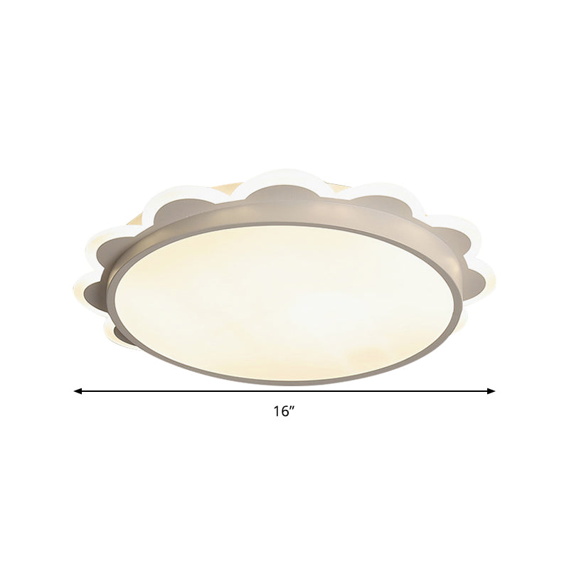 Simple Flat Flower Flush Ceiling Light Acrylic LED Ceiling Lamp in White for Kid Bedroom Clearhalo 'Ceiling Lights' 'Close To Ceiling Lights' 'Close to ceiling' 'Flush mount' Lighting' 191148