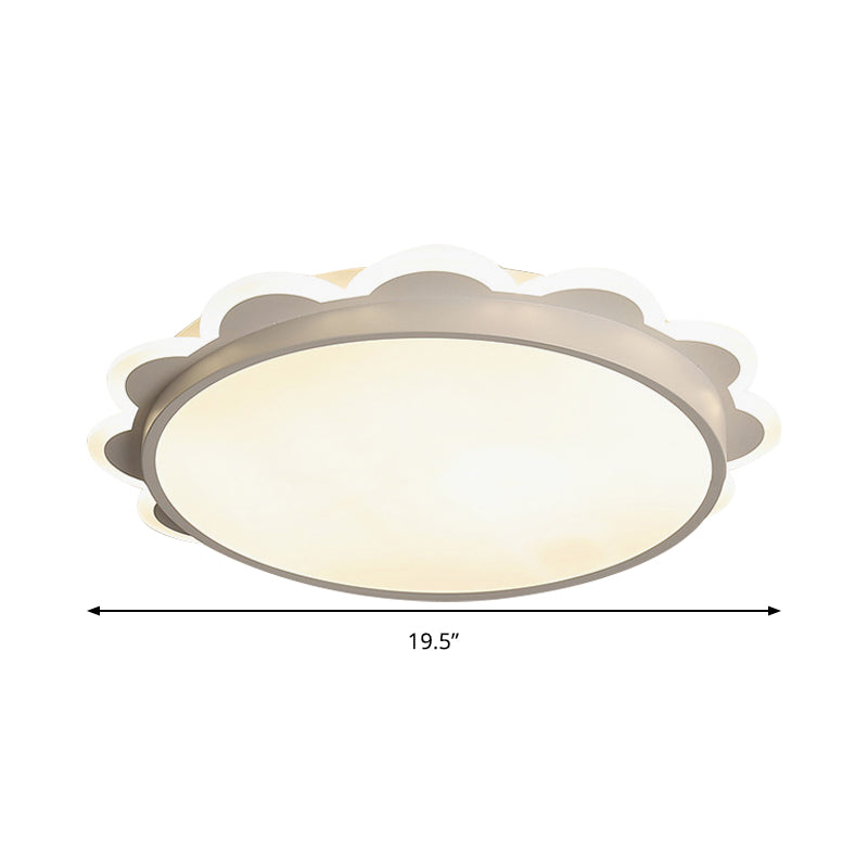 Simple Flat Flower Flush Ceiling Light Acrylic LED Ceiling Lamp in White for Kid Bedroom Clearhalo 'Ceiling Lights' 'Close To Ceiling Lights' 'Close to ceiling' 'Flush mount' Lighting' 191149