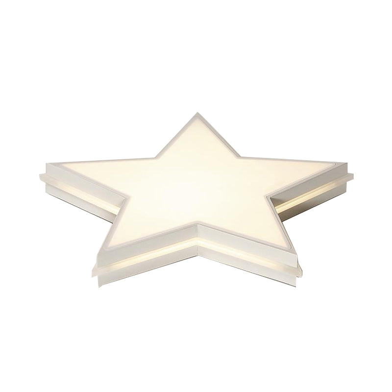 Slim Panel Star Flush Mount Light Kids Acrylic LED Ceiling Light in White for Boys Bedroom Clearhalo 'Ceiling Lights' 'Close To Ceiling Lights' 'Close to ceiling' 'Flush mount' Lighting' 191188