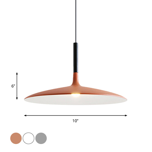 Flying Saucer Aluminum Hanging Light Nordic 1-Light Orange/Grey/White Ceiling Pendant for Dining Room Clearhalo 'Ceiling Lights' 'Pendant Lights' 'Pendants' Lighting' 1911909