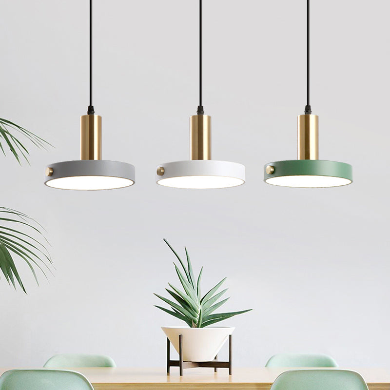 Round/Linear Cluster Circle Pendant Nordic 3 Heads Acrylic White-Grey-Green Ceiling Suspension Lamp in Warm/White/3 Color Light Clearhalo 'Ceiling Lights' 'Pendant Lights' 'Pendants' Lighting' 1911916