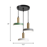 Round/Linear Cluster Circle Pendant Nordic 3 Heads Acrylic White-Grey-Green Ceiling Suspension Lamp in Warm/White/3 Color Light Clearhalo 'Ceiling Lights' 'Pendant Lights' 'Pendants' Lighting' 1911924