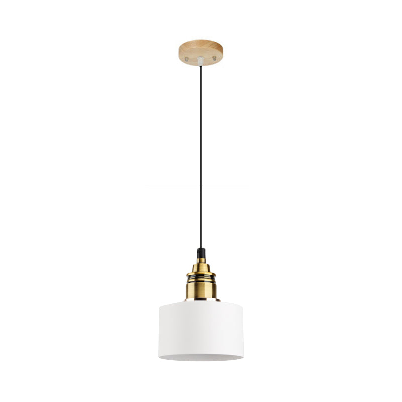 Dome/Cylinder/Cone Iron Hanging Light Macaron Single White/Pink/Blue and Brass Ceiling Pendant Light for Bedside Clearhalo 'Ceiling Lights' 'Pendant Lights' 'Pendants' Lighting' 1911990