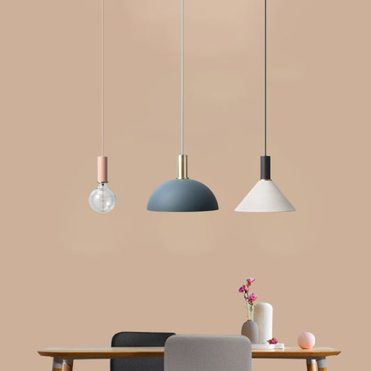 Metal Assorted Shaded Cluster Pendant Nordic 3-Head White Round/Linear Canopy Hanging Ceiling Light in Warm/White Light Clearhalo 'Ceiling Lights' 'Pendant Lights' 'Pendants' Lighting' 1912141