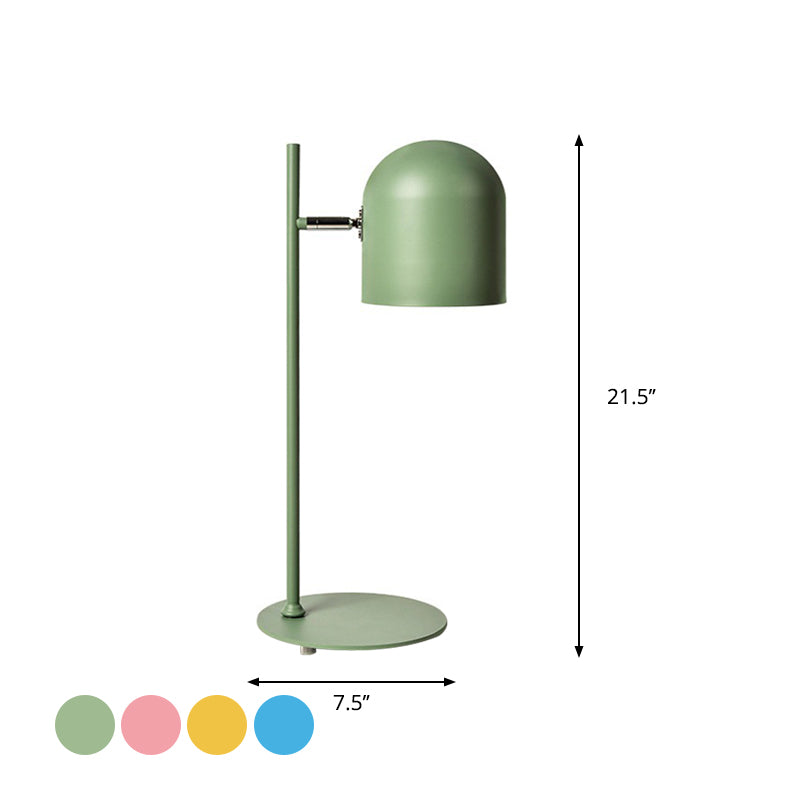 Cloche Shade Kids Room Study Lamp Aluminum 1 Head Macaron Night Table Light in Pink/Blue/Green with Pivot Joint Clearhalo 'Lamps' 'Table Lamps' Lighting' 1912283