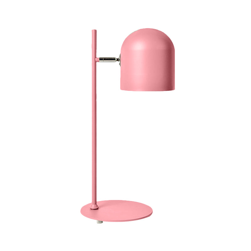 Cloche Shade Kids Room Study Lamp Aluminum 1 Head Macaron Night Table Light in Pink/Blue/Green with Pivot Joint Clearhalo 'Lamps' 'Table Lamps' Lighting' 1912285