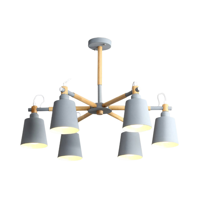 Macaroon Hanging Lamp Fixture Tapered Shade Metal Hanging Lights for Living Room Clearhalo 'Ceiling Lights' 'Chandeliers' Lighting' options 191246