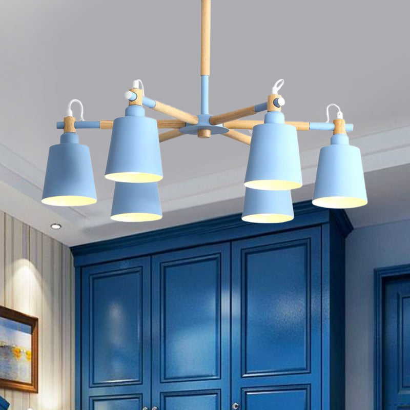 Macaroon Hanging Lamp Fixture Tapered Shade Metal Hanging Lights for Living Room Clearhalo 'Ceiling Lights' 'Chandeliers' Lighting' options 191250