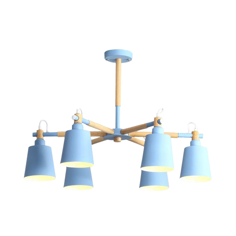 Macaroon Hanging Lamp Fixture Tapered Shade Metal Hanging Lights for Living Room Clearhalo 'Ceiling Lights' 'Chandeliers' Lighting' options 191251