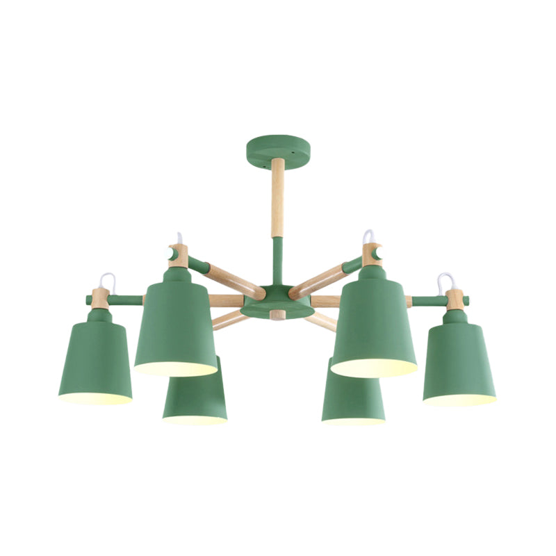 Macaroon Hanging Lamp Fixture Tapered Shade Metal Hanging Lights for Living Room Clearhalo 'Ceiling Lights' 'Chandeliers' Lighting' options 191260