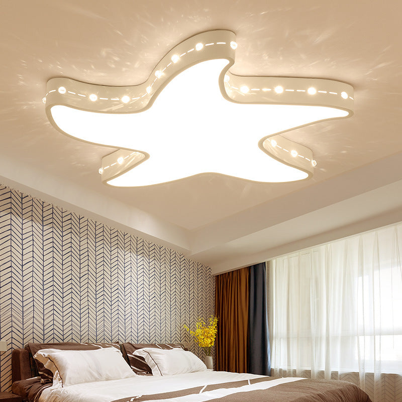 Baby Room Starfish Flush Mount Light Acrylic Modern Stylish LED Ceiling Lamp in White White Clearhalo 'Ceiling Lights' 'Close To Ceiling Lights' 'Close to ceiling' 'Flush mount' Lighting' 191271