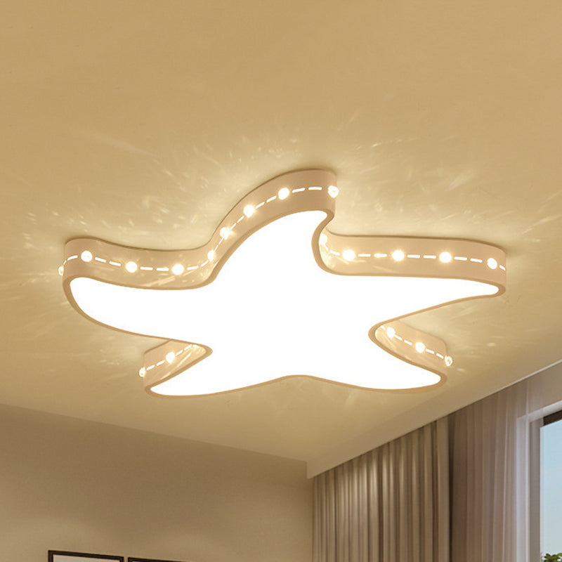 Baby Room Starfish Flush Mount Light Acrylic Modern Stylish LED Ceiling Lamp in White Clearhalo 'Ceiling Lights' 'Close To Ceiling Lights' 'Close to ceiling' 'Flush mount' Lighting' 191272