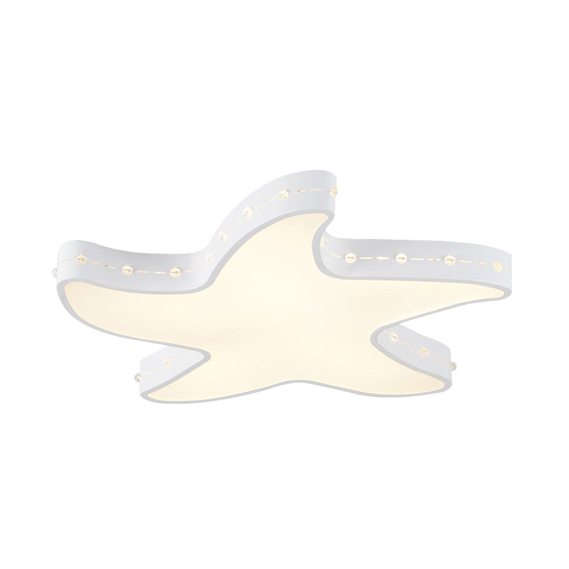 Baby Room Starfish Flush Mount Light Acrylic Modern Stylish LED Ceiling Lamp in White White Warm Clearhalo 'Ceiling Lights' 'Close To Ceiling Lights' 'Close to ceiling' 'Flush mount' Lighting' 191273