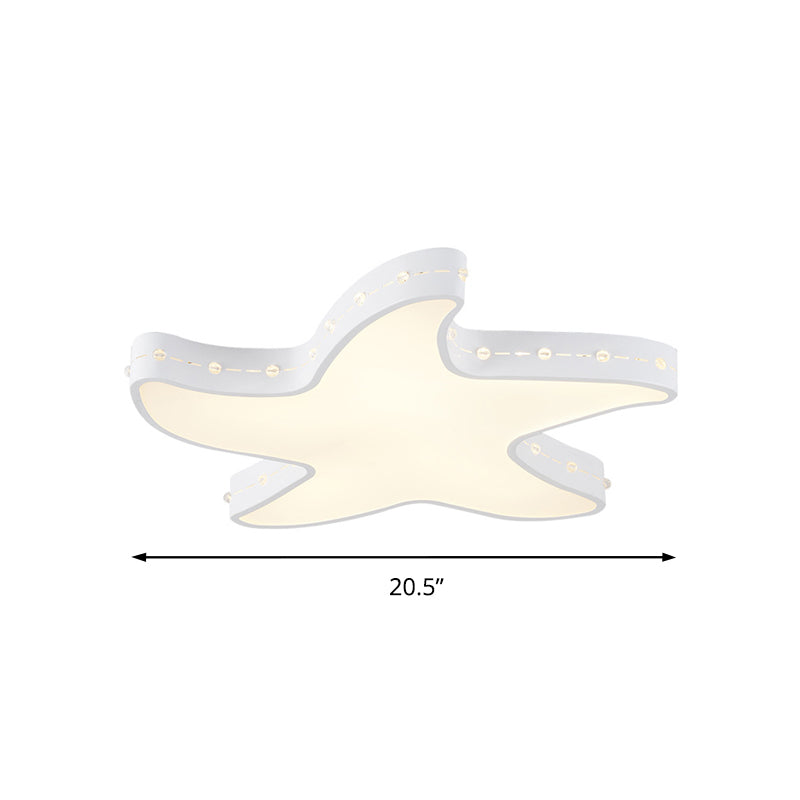 Baby Room Starfish Flush Mount Light Acrylic Modern Stylish LED Ceiling Lamp in White Clearhalo 'Ceiling Lights' 'Close To Ceiling Lights' 'Close to ceiling' 'Flush mount' Lighting' 191274