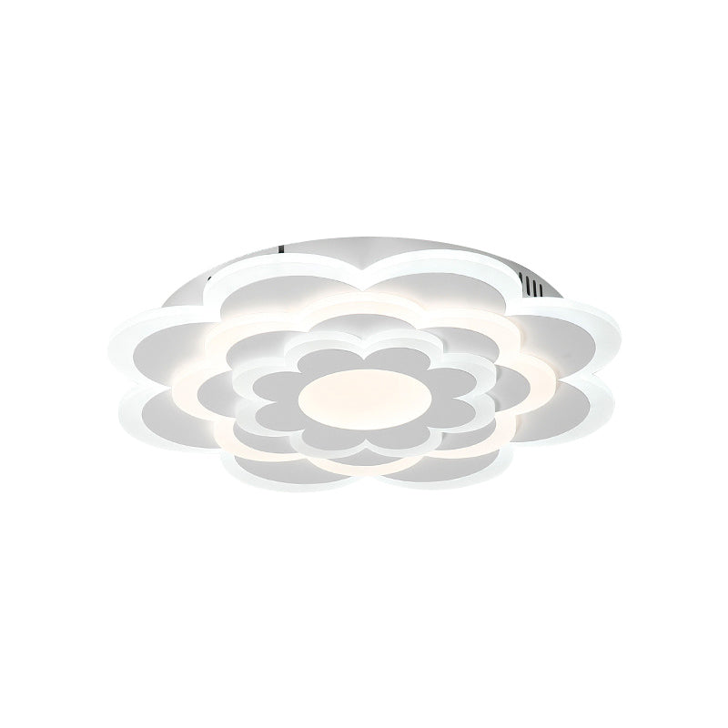 Flower Living Room Flush Mount Light Acrylic Creative Pretty LED Ceiling Lamp in White Clearhalo 'Ceiling Lights' 'Close To Ceiling Lights' 'Close to ceiling' 'Flush mount' Lighting' 191305