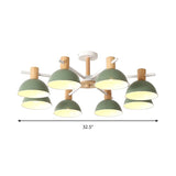 Macaroon Dome Hanging Pendant Fixture Iron 8 Lights Hanging Chandelier for Living Room Clearhalo 'Ceiling Lights' 'Chandeliers' Lighting' options 191311