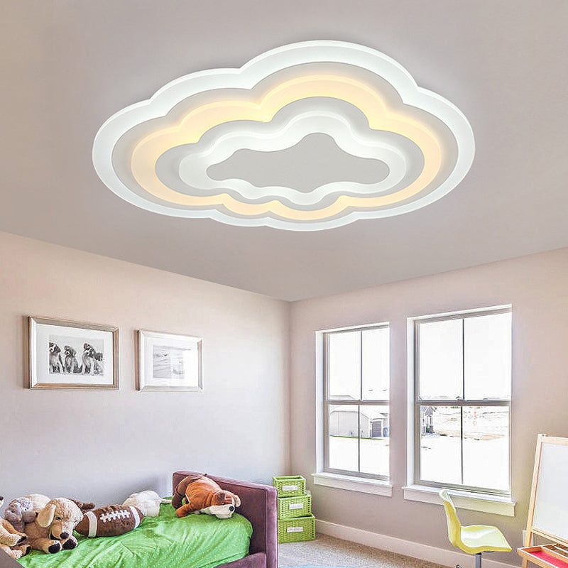 Simple Stylish Cloud Flush Ceiling Light Acrylic White LED Ceiling Lamp for Kindergarten Porch White Clearhalo 'Ceiling Lights' 'Close To Ceiling Lights' 'Close to ceiling' 'Flush mount' Lighting' 191320