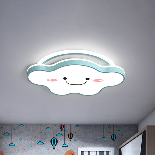 Acrylic Cloud Flush Mount Ceiling Lamp Cartoon Gold/Blue/Pink LED Flush Light Fixture in White Light, 19.5"/25.5" Wide Clearhalo 'Ceiling Lights' 'Close To Ceiling Lights' 'Close to ceiling' 'Flush mount' Lighting' 1913206