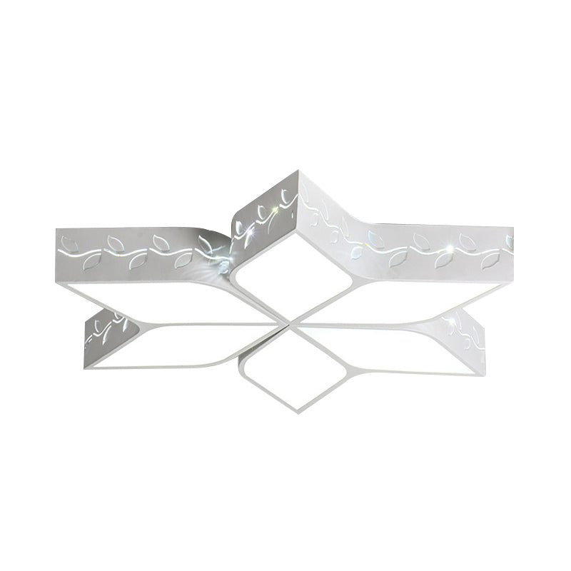 Metal Six-Angle Star Flush Ceiling Light Nursing Room Modern LED Ceiling Lamp in White Finish Clearhalo 'Ceiling Lights' 'Close To Ceiling Lights' 'Close to ceiling' 'Flush mount' Lighting' 191338