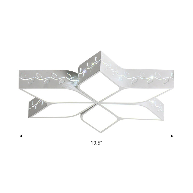 Metal Six-Angle Star Flush Ceiling Light Nursing Room Modern LED Ceiling Lamp in White Finish Clearhalo 'Ceiling Lights' 'Close To Ceiling Lights' 'Close to ceiling' 'Flush mount' Lighting' 191339