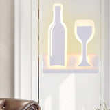 Wine Set LED Sconce Light Modern Acrylic 1 Light Black/White/Chrome Wall Lighting Ideas in Warm/White Light Clearhalo 'Cast Iron' 'Glass' 'Industrial' 'Modern wall lights' 'Modern' 'Tiffany' 'Traditional wall lights' 'Wall Lamps & Sconces' 'Wall Lights' Lighting' 1913459